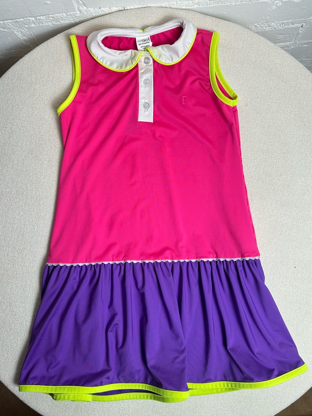 Set Athleisure | Darla Dropwaist Sleeveless Tennis Dress Pink & Purple Neon trim